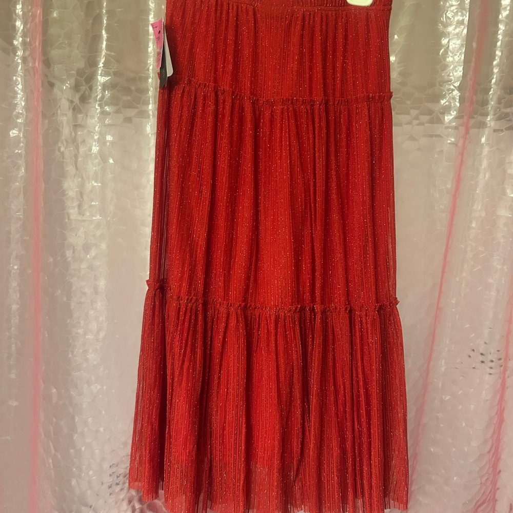 Metro Wear Vibrant Red Maxi Skirt
